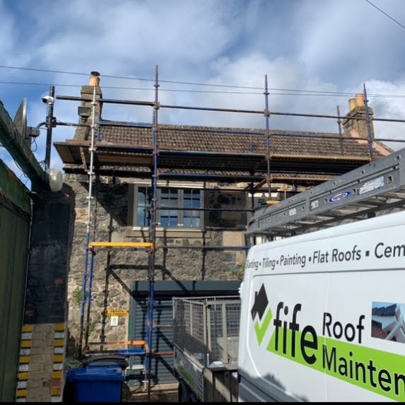 New roof with slate band
